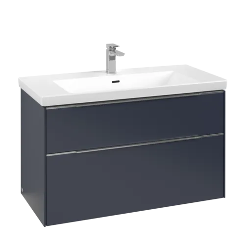 VILLEROY BOCH Subway 3.0 Vanity unit, s osvětlením, 2 výsuvy, 973 x 576 x 478 mm, Marine Blue #C570L0VQ