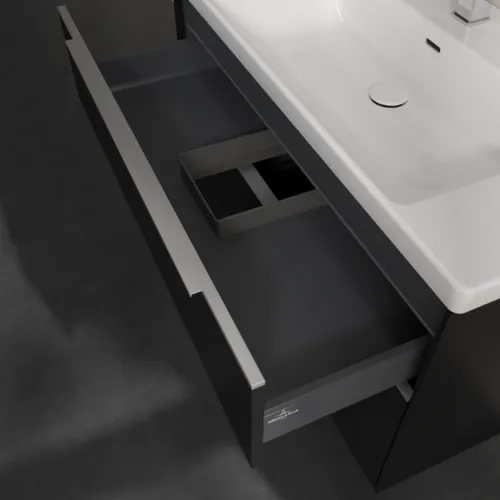 VILLEROY BOCH Subway 3.0 Vanity unit, s osvětlením, 2 výsuvy, 973 x 576 x 478 mm, Volcano Black #C570L0VL, obrázek 8
