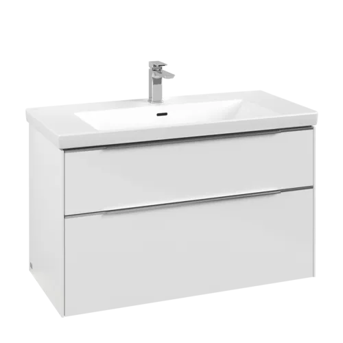 VILLEROY BOCH Subway 3.0 Vanity unit, s osvětlením, 2 výsuvy, 973 x 576 x 478 mm, Brilliant White #C570L0VE