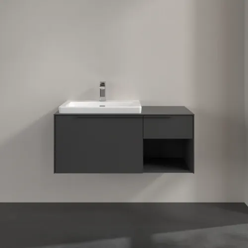 VILLEROY BOCH Subway 3.0 Vanity unit, 2 výsuvy, 1001 x 423 x 516 mm, Graphite / Graphite #C57202VR, obrázek 4