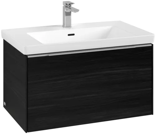 VILLEROY BOCH Subway 3.0 Vanity unit, s osvětlením, 1 zásuvka, 772 x 429 x 478 mm, černý dub #C573L0AB