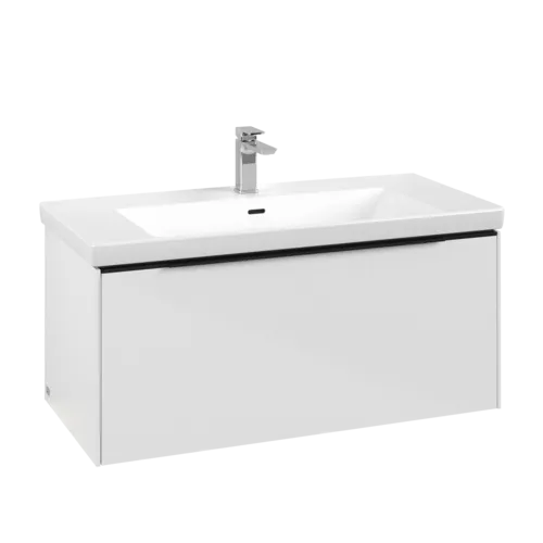 VILLEROY BOCH Subway 3.0 Vanity unit, s osvětlením, 1 zásuvka, 973 x 429 x 478 mm, Brilliant White #C569L1VE