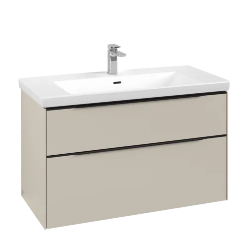 VILLEROY BOCH Subway 3.0 Vanity unit, s osvětlením, 2 výsuvy, 973 x 576 x 478 mm, Cashmere Grey #C570L1VN