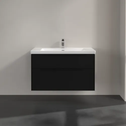 VILLEROY BOCH Subway 3.0 Vanity unit, s osvětlením, 2 výsuvy, 973 x 576 x 478 mm, Volcano Black #C570L1VL, obrázek 3