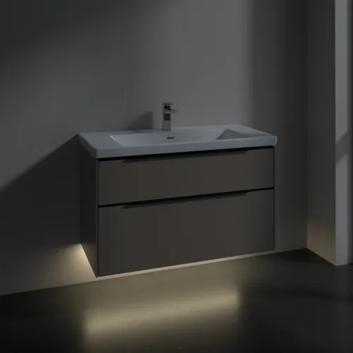 VILLEROY BOCH Subway 3.0 Vanity unit, s osvětlením, 2 výsuvy, 973 x 576 x 478 mm, taupe #C570L1VM, obrázek 5