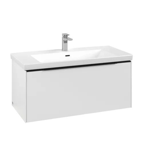 VILLEROY BOCH Subway 3.0 Vanity unit, s osvětlením, 1 zásuvka, 973 x 429 x 478 mm, čistě bílá #C569L1VF