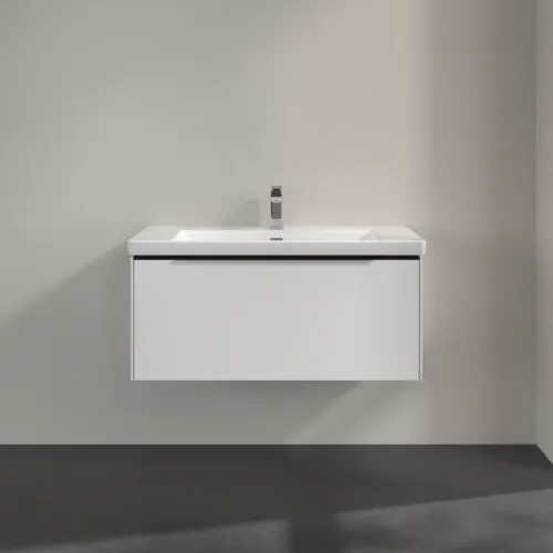 VILLEROY BOCH Subway 3.0 Vanity unit, s osvětlením, 1 zásuvka, 973 x 429 x 478 mm, čistě bílá #C569L1VF, obrázek 3