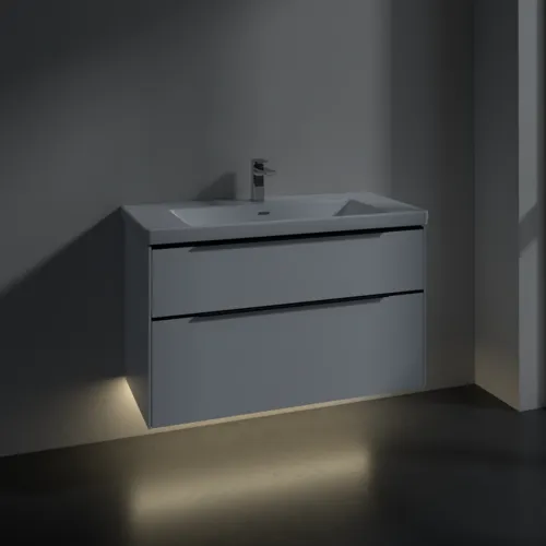 VILLEROY BOCH Subway 3.0 Vanity unit, s osvětlením, 2 výsuvy, 973 x 576 x 478 mm, Pure White #C570L1VF, obrázek 5