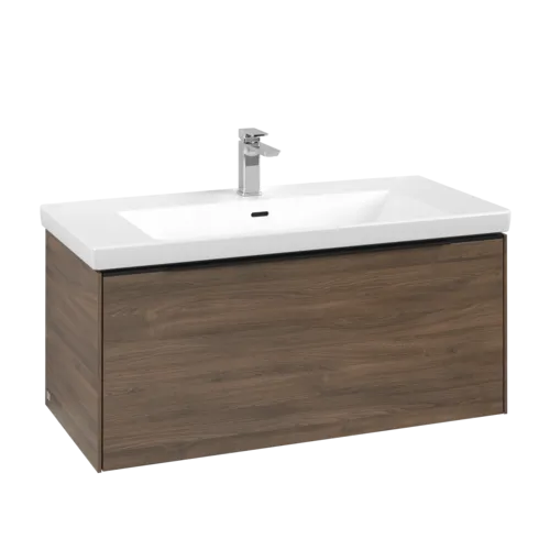 VILLEROY BOCH Subway 3.0 Vanity unit, s osvětlením, 1 zásuvka, 973 x 429 x 478 mm, Arizona Oak #C569L1VH