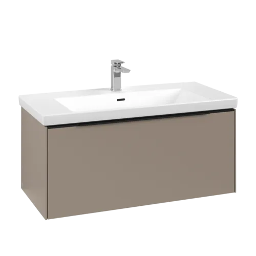 VILLEROY BOCH Subway 3.0 Vanity unit, s osvětlením, 1 zásuvka, 973 x 429 x 478 mm, taupe #C569L1VM