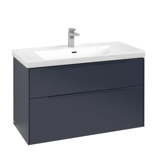 VILLEROY BOCH Subway 3.0 Vanity unit, s osvětlením, 2 výsuvy, 973 x 576 x 478 mm, Marine Blue #C570L2VQ