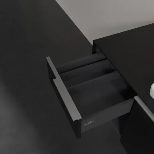 VILLEROY BOCH Subway 3.0 Vanity unit, s osvětlením, 2 výsuvy, 1001 x 423 x 516 mm, Volcano Black / Volcano Black #C571L0VL, obrázek 8