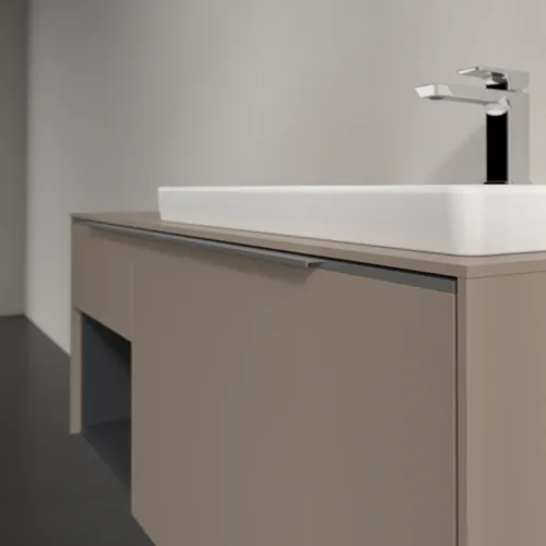 VILLEROY BOCH Subway 3.0 Vanity unit, s osvětlením, 2 výsuvy, 1001 x 423 x 516 mm, taupe / taupe #C571L0VM, obrázek 6