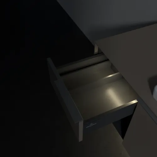 VILLEROY BOCH Subway 3.0 Vanity unit, s osvětlením, 2 výsuvy, 1001 x 423 x 516 mm, taupe / taupe #C571L0VM, obrázek 9