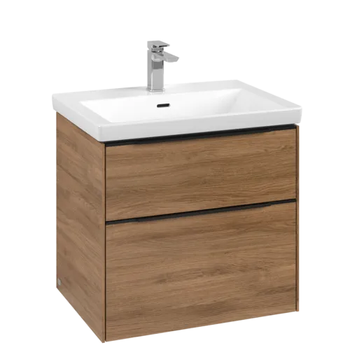 VILLEROY BOCH Subway 3.0 Vanity unit, s osvětlením, 2 výsuvy, 622 x 576 x 478 mm, dub Kansas #C576L1RH