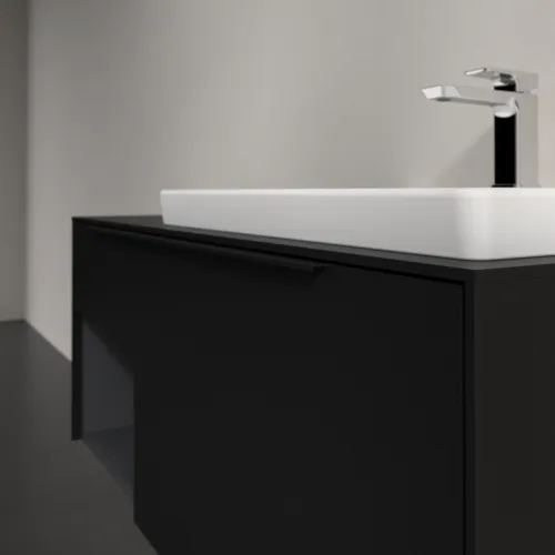 VILLEROY BOCH Subway 3.0 Vanity unit, s osvětlením, 2 výsuvy, 1001 x 423 x 516 mm, Volcano Black / Volcano Black #C571L1VL, obrázek 6