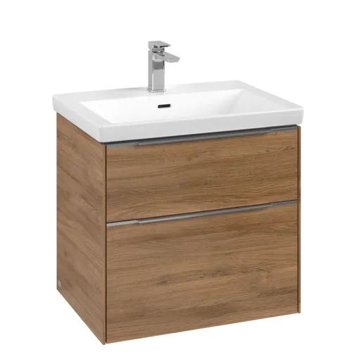 VILLEROY BOCH Subway 3.0 Vanity unit, s osvětlením, 2 výsuvy, 622 x 576 x 478 mm, dub Kansas #C576L0RH