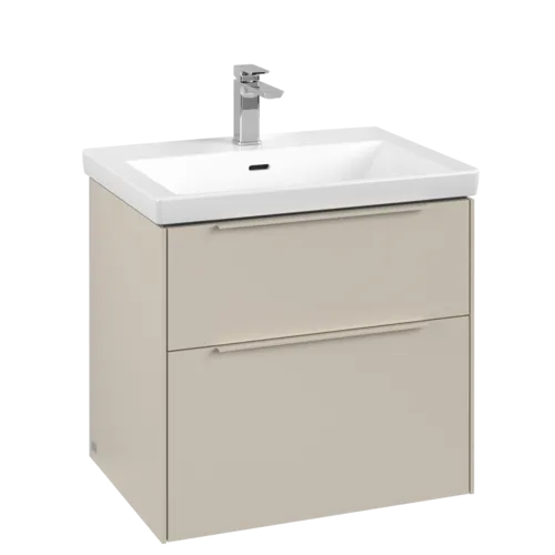 VILLEROY BOCH Subway 3.0 Vanity unit, s osvětlením, 2 výsuvy, 622 x 576 x 478 mm, Cashmere Grey #C576L2VN
