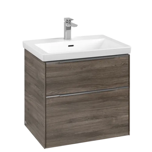 VILLEROY BOCH Subway 3.0 Vanity unit, s osvětlením, 2 výsuvy, 622 x 576 x 478 mm, Stone Oak #C576L0RK