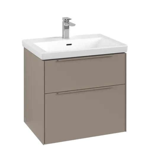 VILLEROY BOCH Subway 3.0 Vanity unit, s osvětlením, 2 výsuvy, 622 x 576 x 478 mm, taupe #C576L2VM
