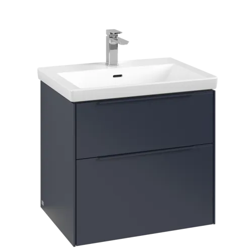 VILLEROY BOCH Subway 3.0 Vanity unit, s osvětlením, 2 výsuvy, 622 x 576 x 478 mm, Marine Blue #C576L2VQ