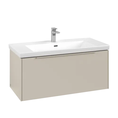 VILLEROY BOCH Subway 3.0 Vanity unit, s osvětlením, 1 zásuvka, 973 x 429 x 478 mm, Cashmere Grey #C569L2VN