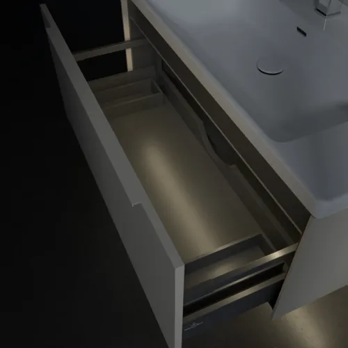 VILLEROY BOCH Subway 3.0 Vanity unit, s osvětlením, 1 zásuvka, 973 x 429 x 478 mm, Cashmere Grey #C569L2VN, obrázek 8