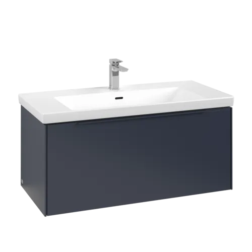 VILLEROY BOCH Subway 3.0 Vanity unit, s osvětlením, 1 zásuvka, 973 x 429 x 478 mm, Marine Blue #C569L2VQ