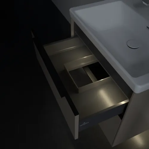 VILLEROY BOCH Subway 3.0 Vanity unit, s osvětlením, 2 výsuvy, 622 x 576 x 478 mm, taupe #C576L1VM, obrázek 9