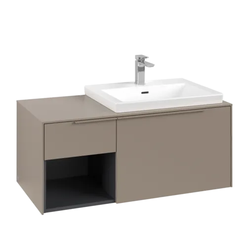 VILLEROY BOCH Subway 3.0 Vanity unit, s osvětlením, 2 výsuvy, 1001 x 423 x 516 mm, taupe / taupe #C571L2VM