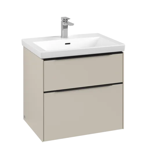 VILLEROY BOCH Subway 3.0 Vanity unit, s osvětlením, 2 výsuvy, 622 x 576 x 478 mm, Cashmere Grey #C576L1VN