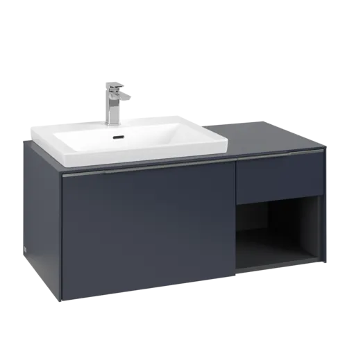 VILLEROY BOCH Subway 3.0 Vanity unit, s osvětlením, 2 výsuvy, 1001 x 423 x 516 mm, Marine Blue / Marine Blue #C572L0VQ