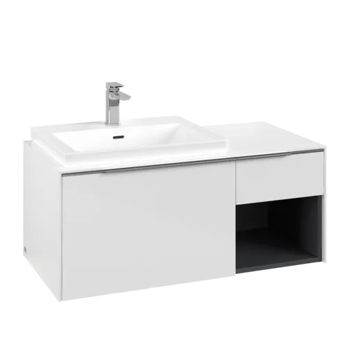 VILLEROY BOCH Subway 3.0 Vanity unit, s osvětlením, 2 výsuvy, 1001 x 423 x 516 mm, Brilliant White / Brilliant White #C572L0VE