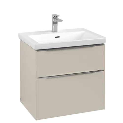 VILLEROY BOCH Subway 3.0 Vanity unit, s osvětlením, 2 výsuvy, 622 x 576 x 478 mm, Cashmere Grey #C576L0VN