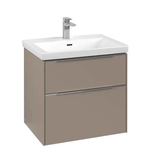VILLEROY BOCH Subway 3.0 Vanity unit, s osvětlením, 2 výsuvy, 622 x 576 x 478 mm, taupe #C576L0VM