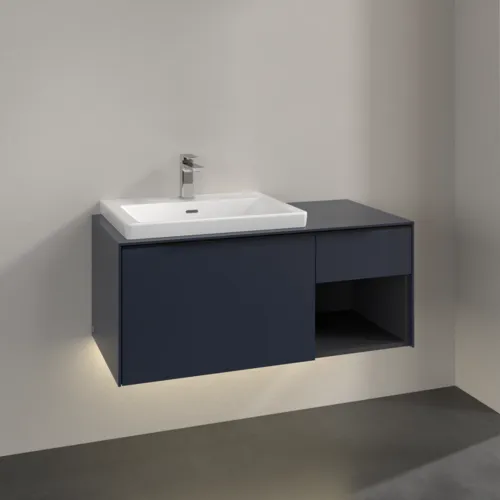VILLEROY BOCH Subway 3.0 Vanity unit, s osvětlením, 2 výsuvy, 1001 x 423 x 516 mm, Marine Blue / Marine Blue #C572L1VQ, obrázek 2