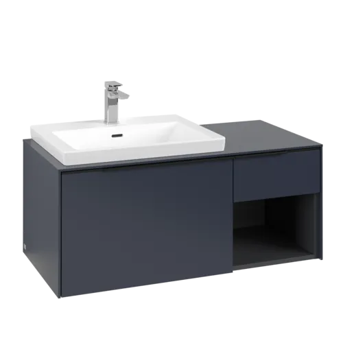 VILLEROY BOCH Subway 3.0 Vanity unit, s osvětlením, 2 výsuvy, 1001 x 423 x 516 mm, Marine Blue / Marine Blue #C572L1VQ