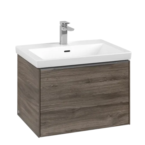 VILLEROY BOCH Subway 3.0 Vanity unit, s osvětlením, 1 zásuvka, 622 x 429 x 478 mm, Stone Oak #C575L0RK