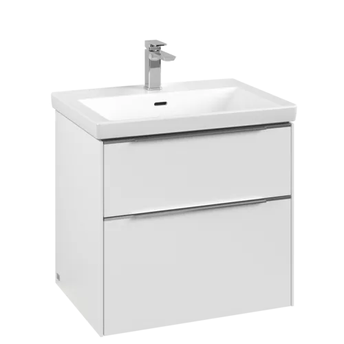 VILLEROY BOCH Subway 3.0 Vanity unit, s osvětlením, 2 výsuvy, 622 x 576 x 478 mm, čistě bílá #C576L0VF