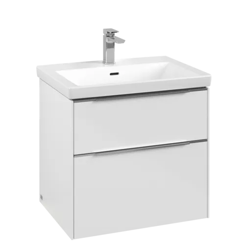 VILLEROY BOCH Subway 3.0 Vanity unit, s osvětlením, 2 výsuvy, 622 x 576 x 478 mm, Brilliant White #C576L0VE