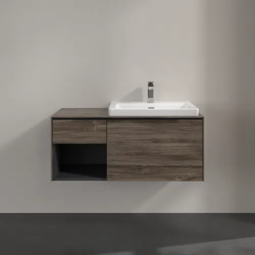VILLEROY BOCH Subway 3.0 Vanity unit, s osvětlením, 2 výsuvy, 1001 x 423 x 516 mm, Stone Oak / Stone Oak #C571L1RK, obrázek 3