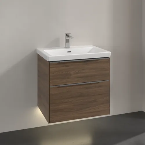 VILLEROY BOCH Subway 3.0 Vanity unit, s osvětlením, 2 výsuvy, 622 x 576 x 478 mm, Arizona Oak #C576L0VH, obrázek 2