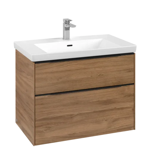 VILLEROY BOCH Subway 3.0 Vanity unit, s osvětlením, 2 výsuvy, 772 x 576 x 478 mm, dub Kansas #C574L1RH