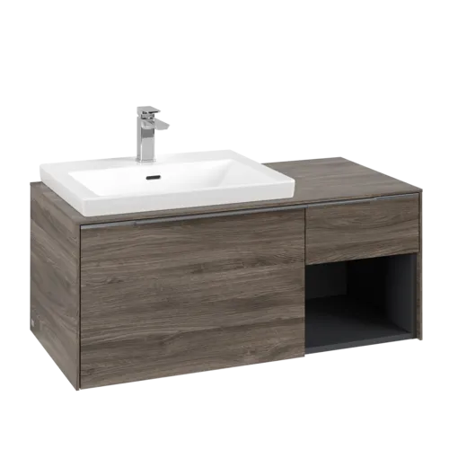 VILLEROY BOCH Subway 3.0 Vanity unit, s osvětlením, 2 výsuvy, 1001 x 423 x 516 mm, Stone Oak / Stone Oak #C572L0RK