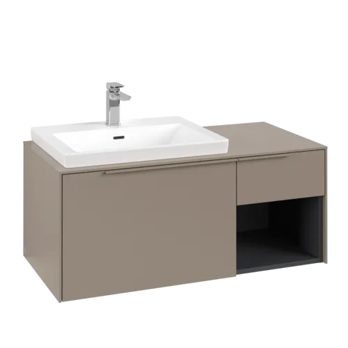 VILLEROY BOCH Subway 3.0 Vanity unit, s osvětlením, 2 výsuvy, 1001 x 423 x 516 mm, taupe / taupe #C572L2VM