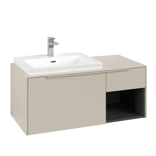 VILLEROY BOCH Subway 3.0 Vanity unit, s osvětlením, 2 výsuvy, 1001 x 423 x 516 mm, Cashmere Grey / Cashmere Grey #C572L2VN