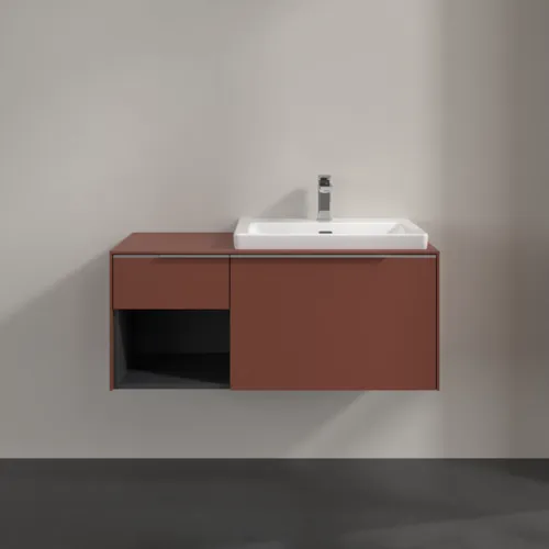 VILLEROY BOCH Subway 3.0 Vanity unit, 2 výsuvy, 1001 x 423 x 516 mm, Vínově červená / Vínově červená #C57100AH, obrázek 3