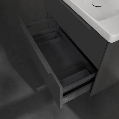 VILLEROY BOCH Subway 3.0 Vanity unit, s osvětlením, 2 výsuvy, 772 x 576 x 478 mm, grafitová barva #C574L2VR, obrázek 7
