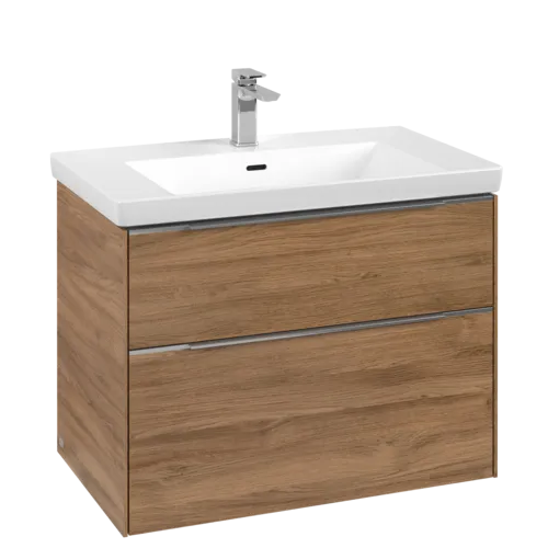 VILLEROY BOCH Subway 3.0 Vanity unit, s osvětlením, 2 výsuvy, 772 x 576 x 478 mm, dub Kansas #C574L0RH