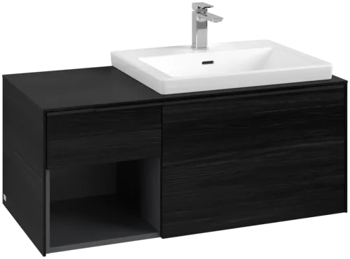 VILLEROY BOCH Subway 3.0 Vanity unit, 2 výsuvy, 1001 x 423 x 516 mm, černý dub / černý dub #C57101AB